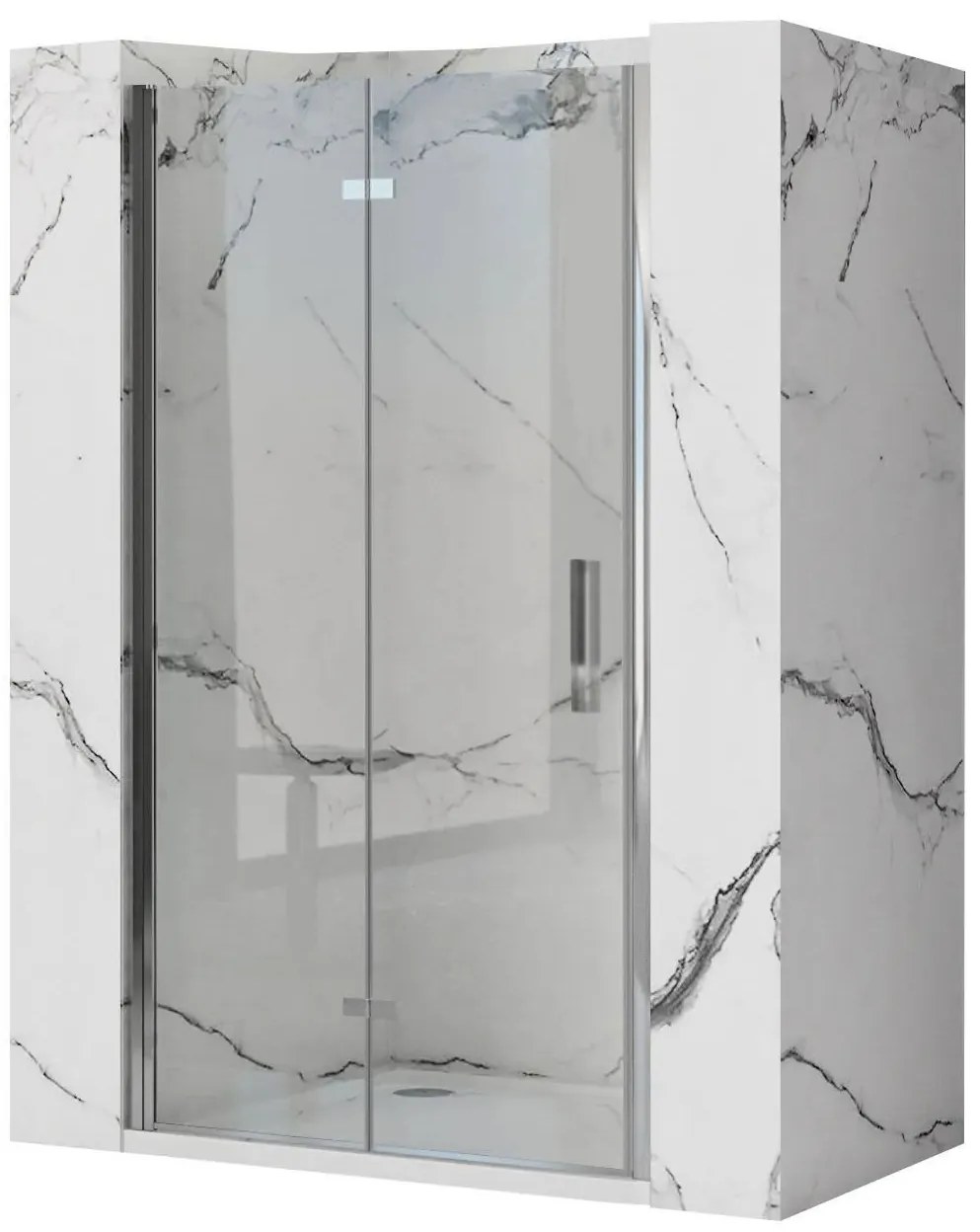 Rea Molier, skladacie sprchové dvere 90x190cm, 6mm číre sklo, chrómový profil + bočný magnetický profil, KPL-K8539