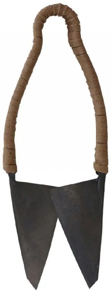 Dekoračné retro nožnice omotané kožou - 6*23cm