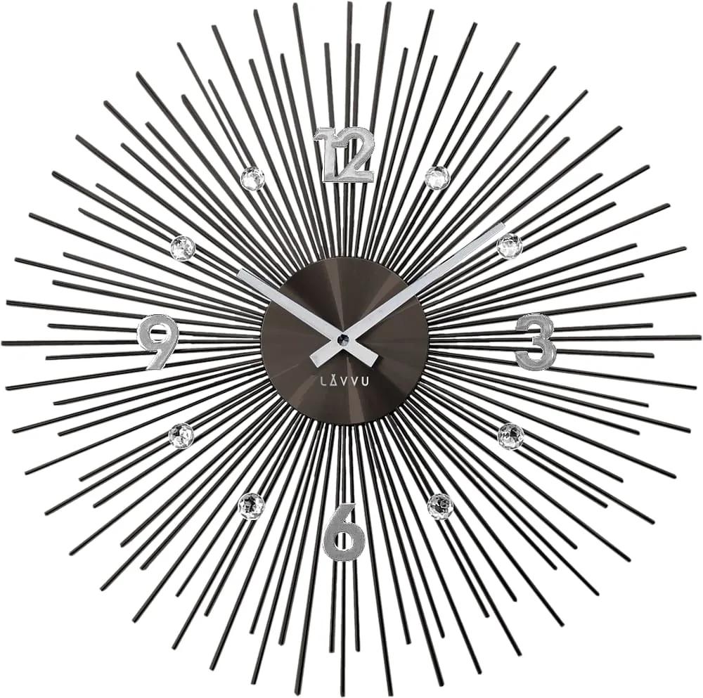 Nástenné hodiny LAVVU LCT1143 CRYSTAL Lines antracitové, 49 cm
