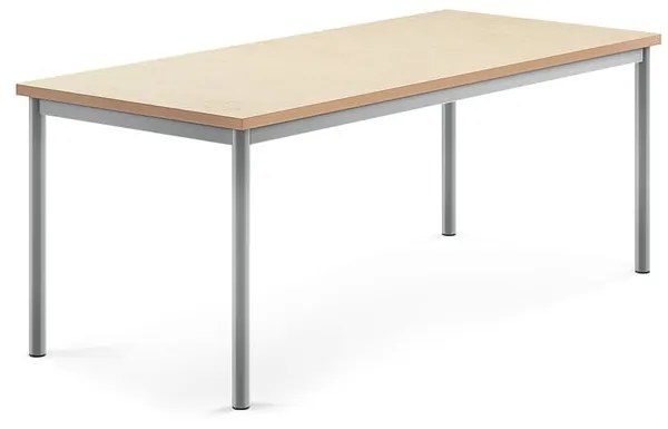 Stôl SONITUS, 1600x700x600 mm, linoleum - béžová, strieborná