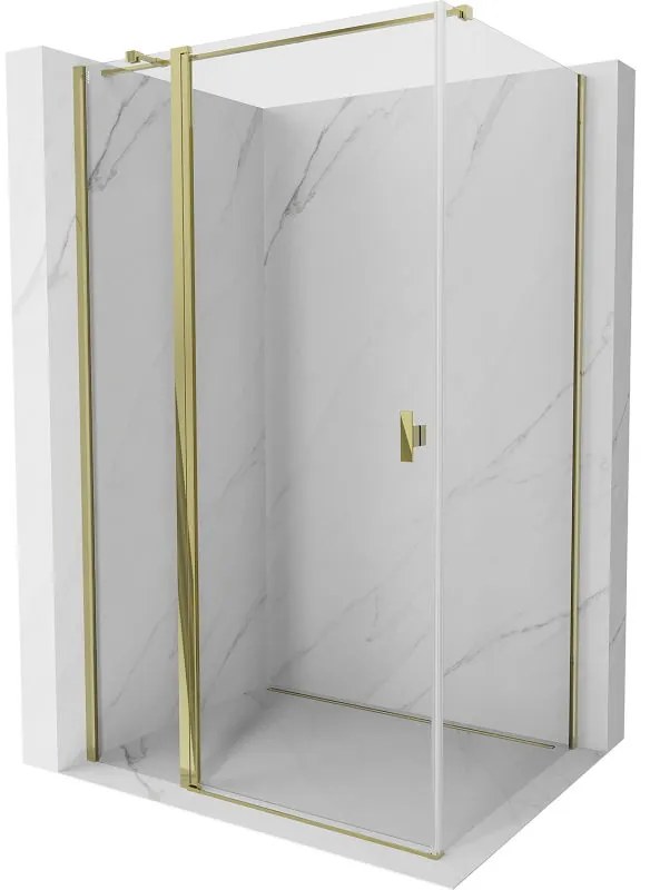 Mexen, Mexen Mist T sklápací sprchový kút 75 x 80 cm, transparentný, zlatý - 8A4T-075-080-50-00