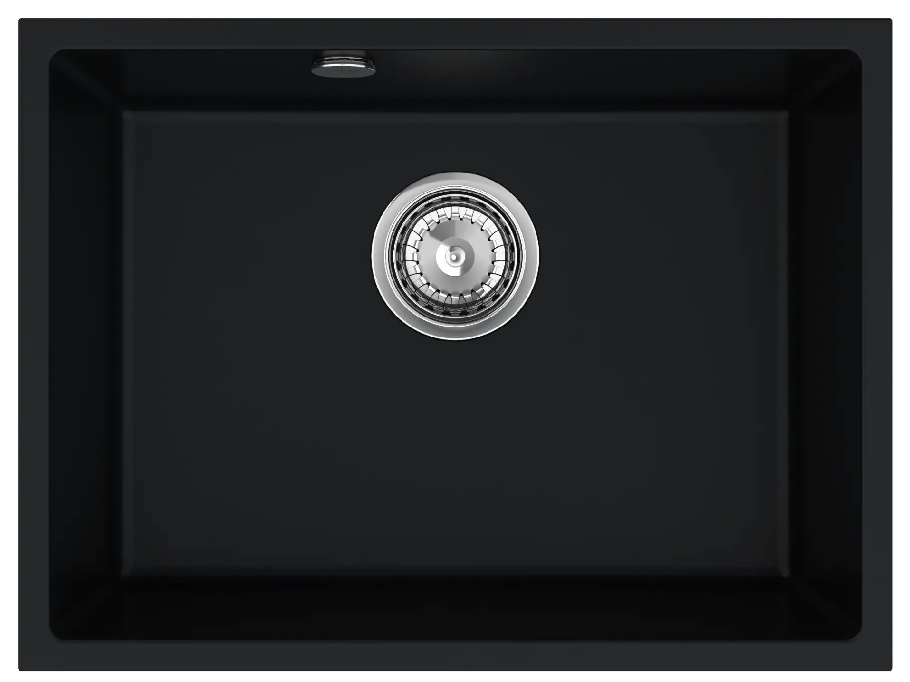 Sink Quality Crypton 60, kuchynský granitový drez 535x400x205 mm + chrómový sifón, čierna, SKQ-CRY.C.1KBO.60.X
