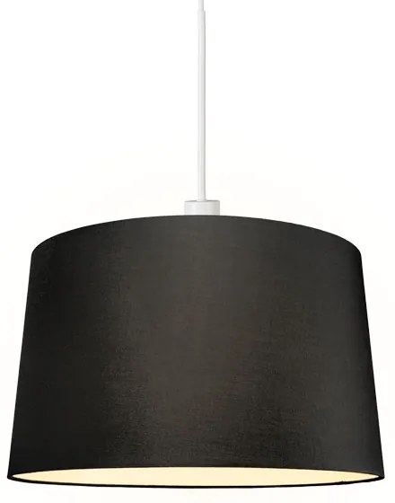 Moderné závesné svietidlo biele s tienidlom 45 cm čierne - Combi 1