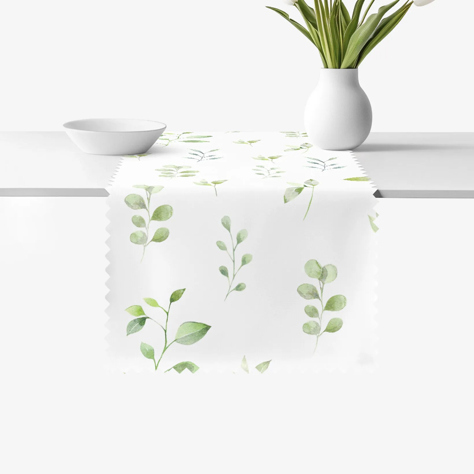 Goldea behúň na stôl teflónový - eukalyptové lístky 20x120 cm