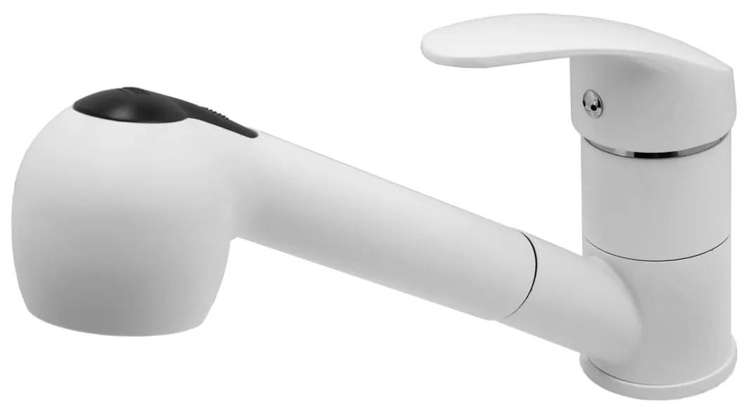 Gamma Atut, stojanková drezová batéria s výsuvnou výlevkou, biela matná, GMA-BAT-WH