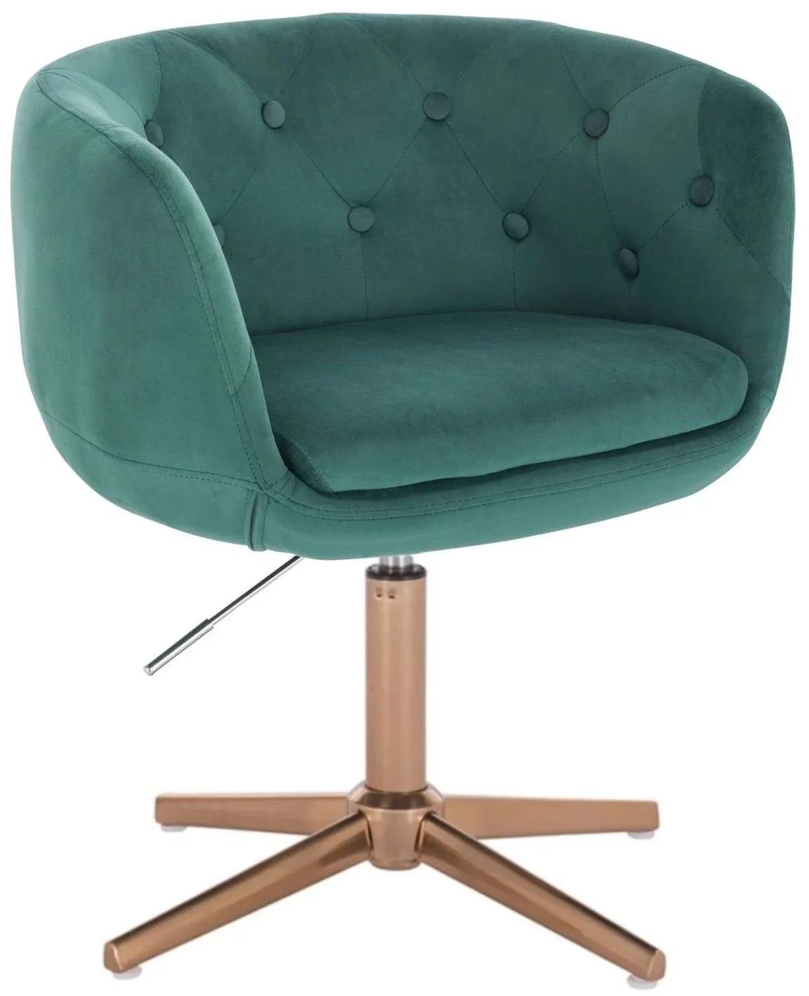 LuxuryForm DESIGN Kreslo MONTANA VELUR na zlatom kríži - zelené