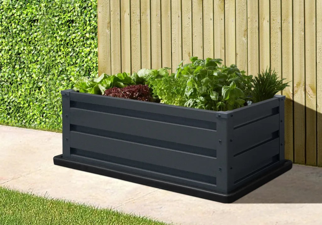 Vyvýšený záhradný záhon so základňou BestBerg VZ-P4 / 80 x 45 x 31 cm / šedá