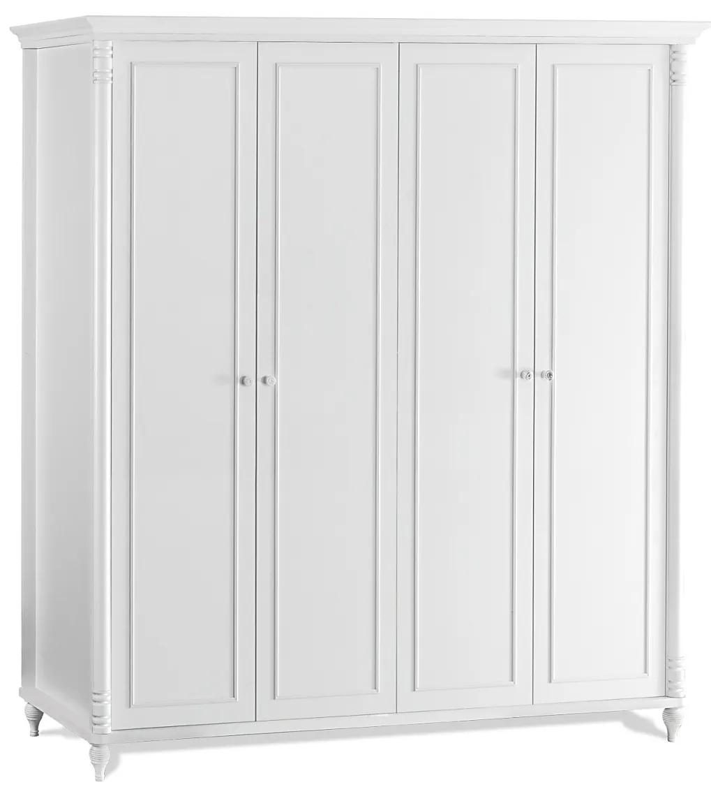 Šatníková skriňa 4D s osvetlením Luxor - biela