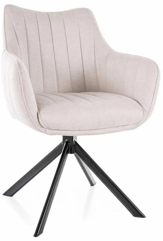 Jedálenská stolička Azalia Velvet, krémová / čierna