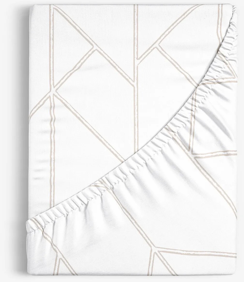 Goldea bavlnená napínacia plachta - geometrické línie na bielom 140 x 200 cm