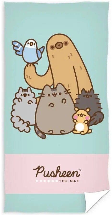Bavlnená osuška mačička Pusheen a jej priatelia - 100% bavlna - 70 x 140 cm