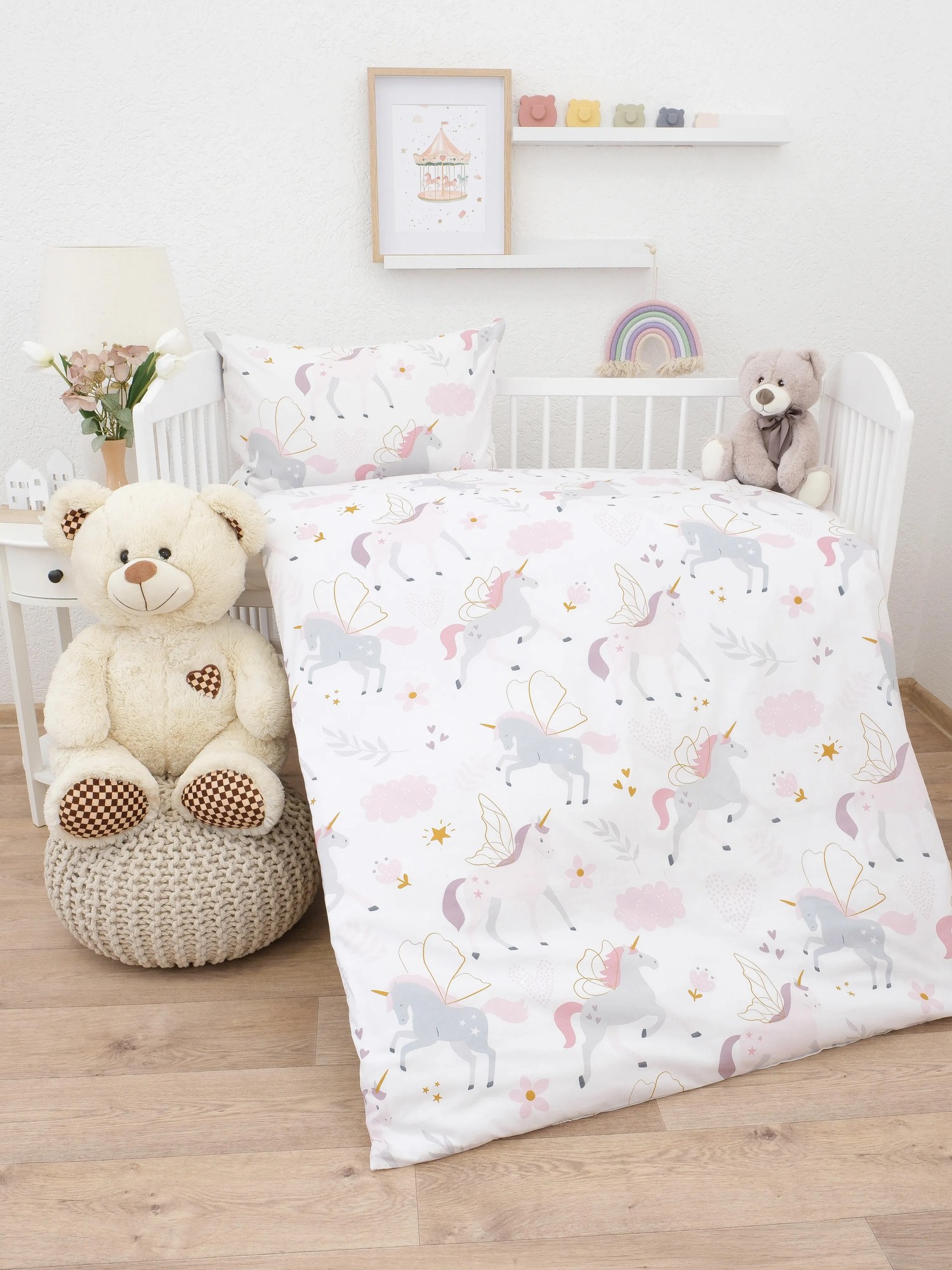 Bavlnené obliečky Renforcé do postieľky - Unicorn