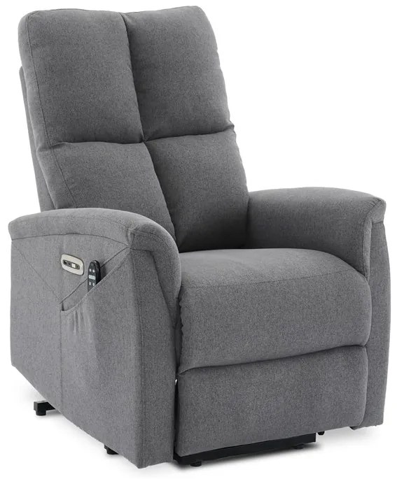 BONTEC Polohovacie kreslo, elektrické zabudované ovládanie, béžová, látka, TV-929 CRM2 Farba: Šedá