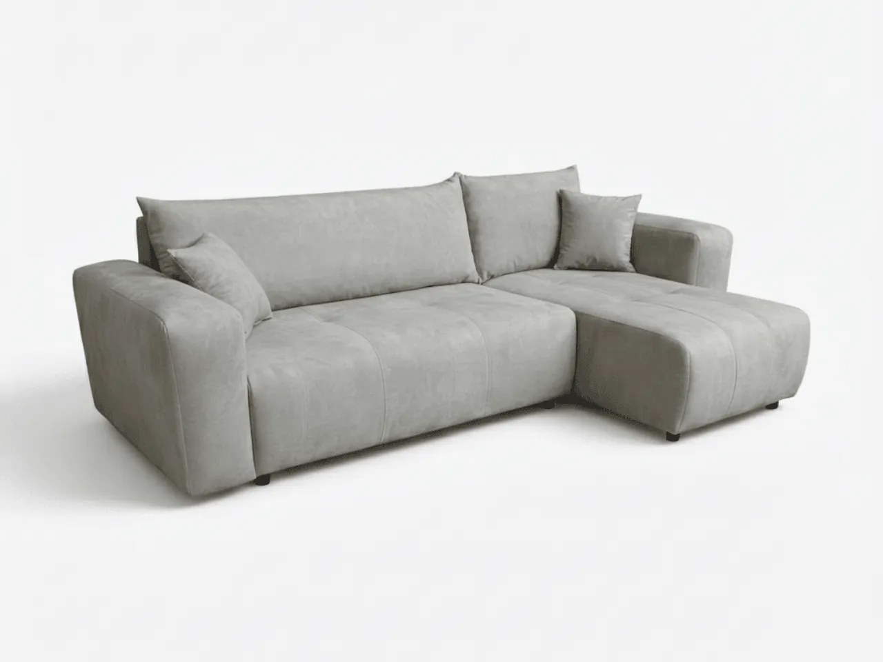 Svetlosivá rozkladacia rohová pohovka SORELA, obojstranná + 2 vankúšiky zdarma