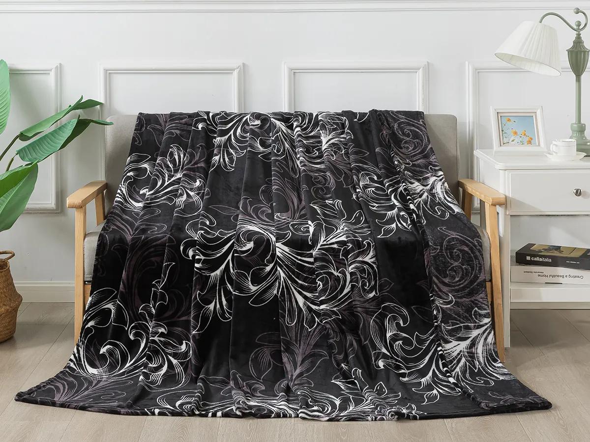 XPOSE® Mikroplyšová deka RAMADA - čierna 140x200 cm