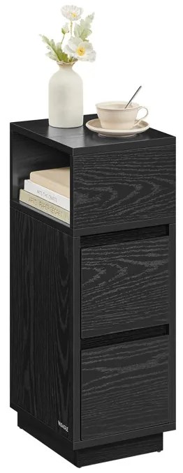 BONTEC Odkladací stolík 25x30cm, mdf, drevo, ANT-E1065 BK Farba: Čierna