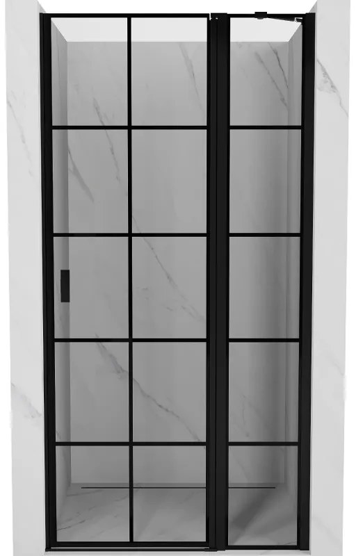 Mexen MIST, 1-krídlové sprchové dvere (1d+1s) 90x200 cm, 6mm číre sklo so vzorom mriežky, pravý, 8A4-090-000-70-77-P