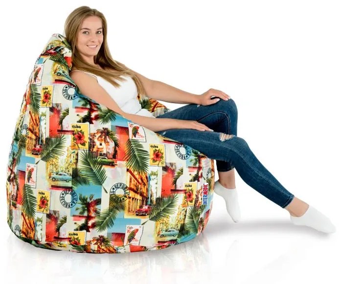 INTERMEDIC Sedací vak Bag Sako Cuba – 300 L, polyester, motív Kuba Veľkosť: XXL