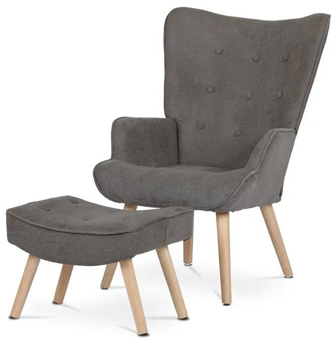 BONTEC Kreslo ušiak, modrá látka, AK-302 BLUE2 Farba: Hnedá