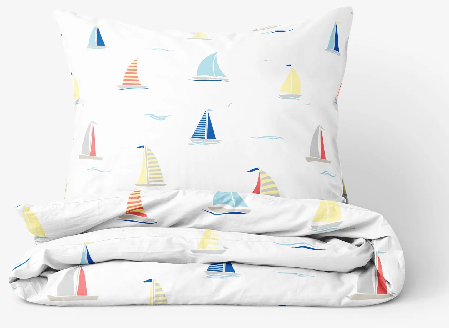 Goldea bavlnené posteľné obliečky - plachetnice 140 x 200 a 70 x 90 cm