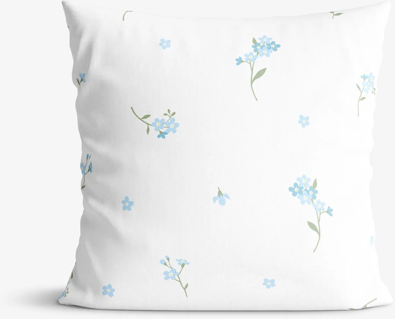 Goldea bavlnená obliečka na vankúš - nezábudky 40 x 40 cm