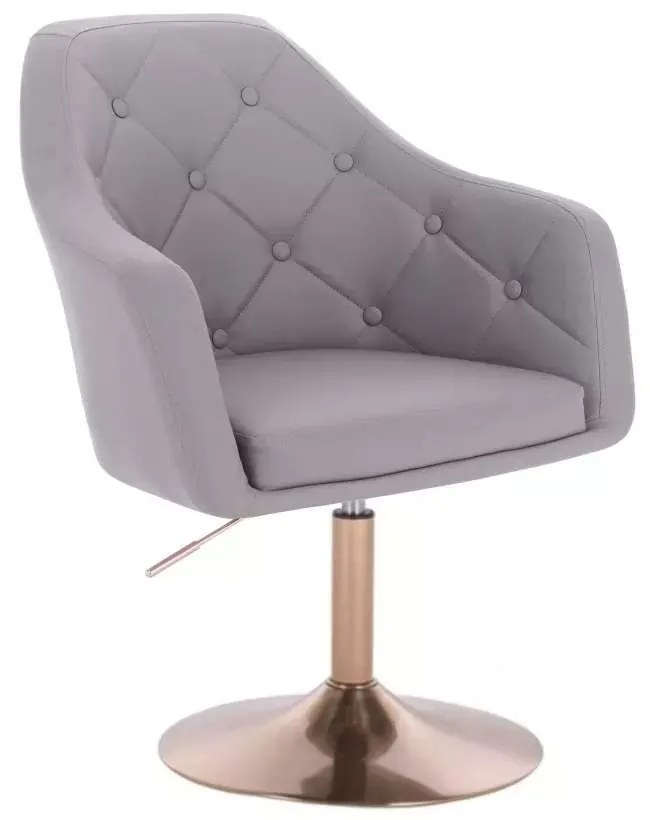 LuxuryForm DESIGN Kreslo ANDORA na zlatom tanieri - šedé