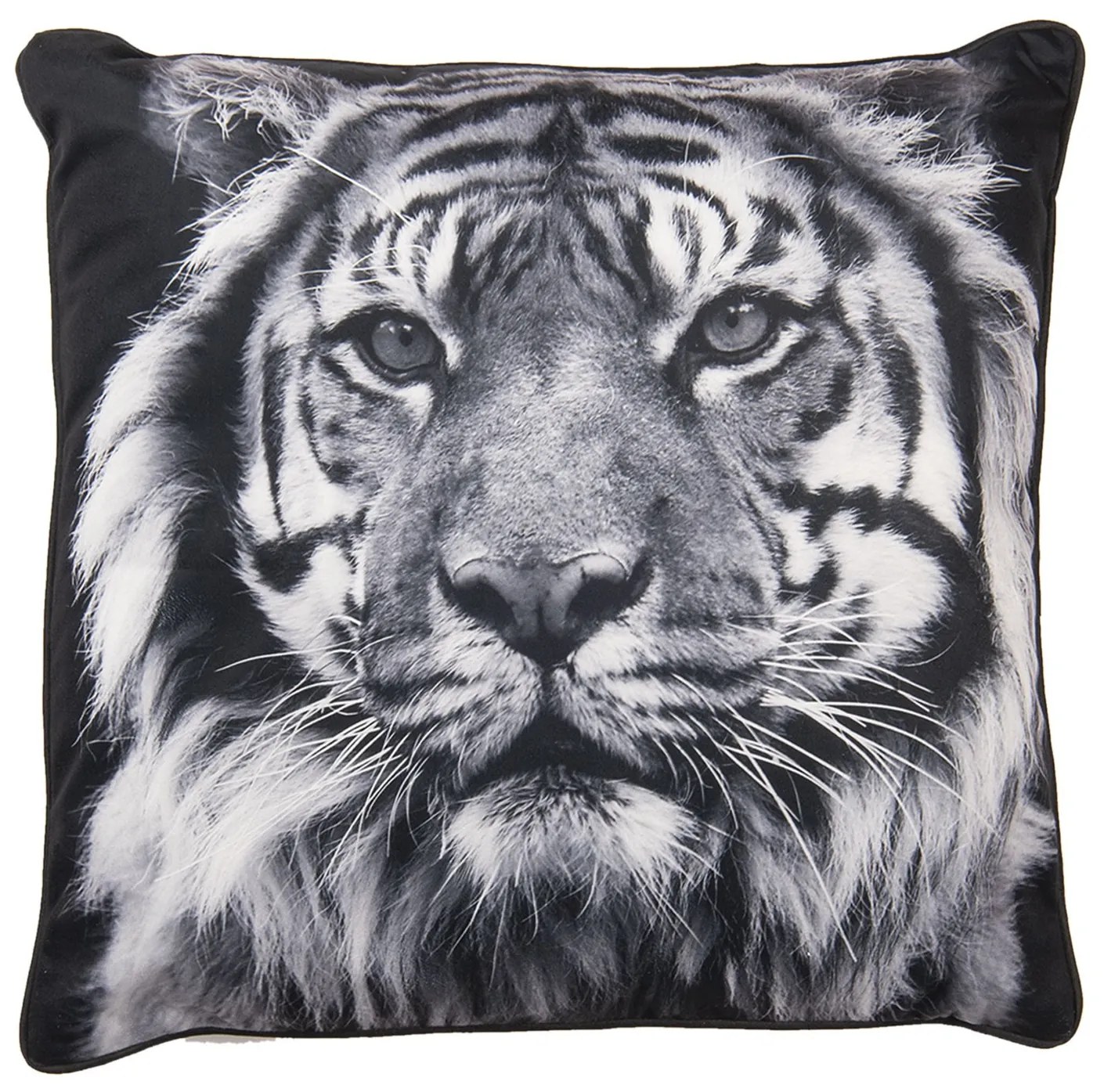 Čierny vankúš s hlavou tigra a výplní - 45 * 45 cm Čierny vankúš s hlavou tigra a výplní - 45 * 45 cm