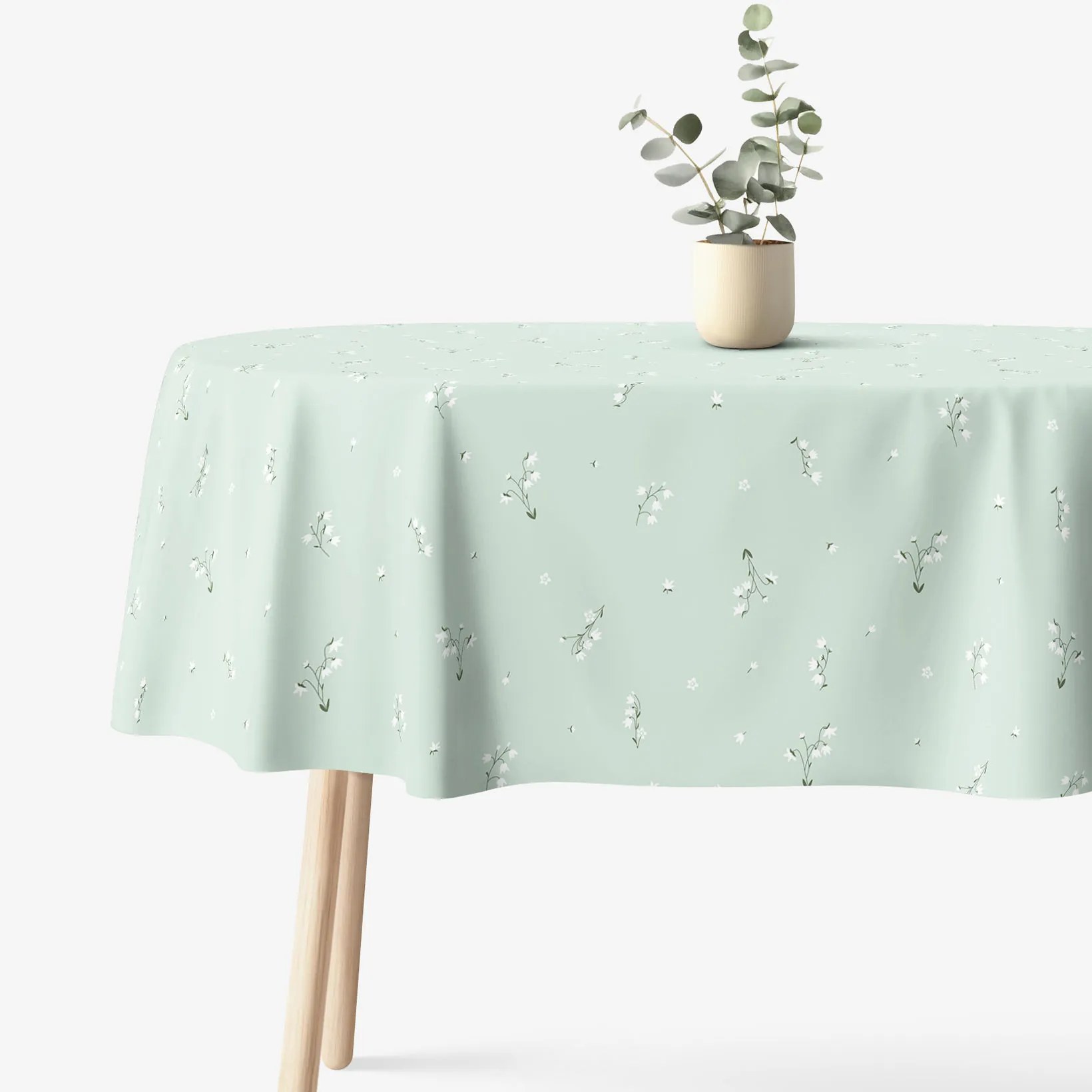 Goldea oválny obrus 100% bavlnené plátno - konvalinky 140 x 180 cm