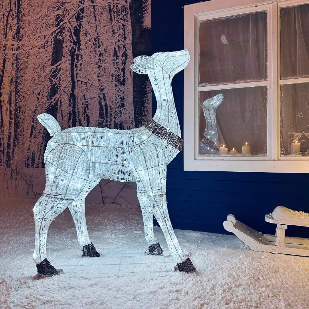 DECOLED Svetelný lapač LED, 150 cm, 140 ľadovo bielych LED diód s efektom Flash