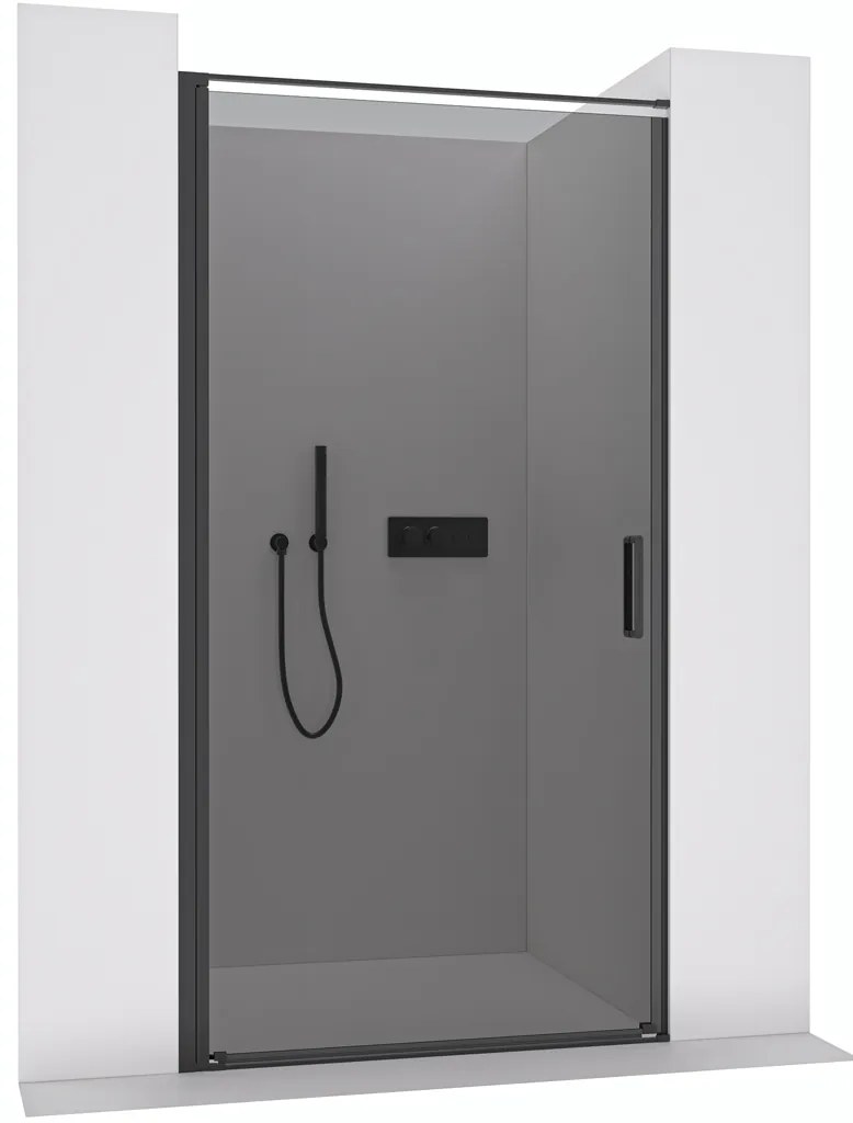 CERANO - Sprchové krídlové dvere Porte L/P - 8 mm - čierna matná, grafitové sklo - 80x195 cm, CER-CER-8050BD7248