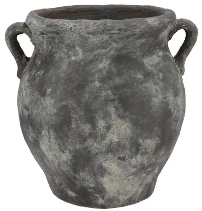 Šedá antik rustikálna váza s ušami Gamla - 20**19*21 cm