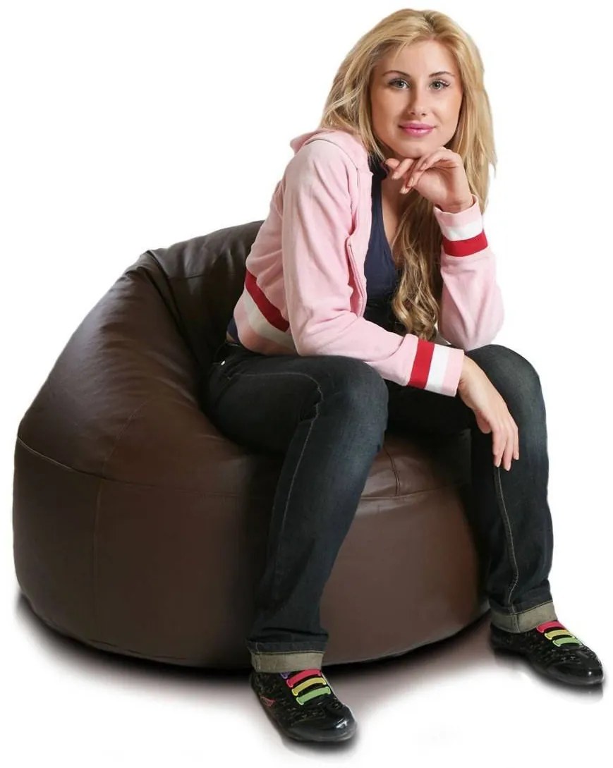 INTERMEDIC SK - Sedací vak Viper 95x110 cm | multifunkčný komfortný vak na sedenie aj ležanie Farba: E13 - Hnedá tmavá (Ekokoža)