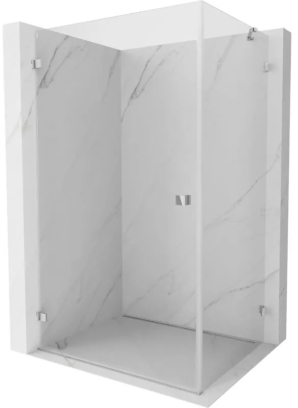 Mexen Lunar-B, výklopný sprchový kút ľavý 100 x 90 cm, 8mm číre sklo, chrómový profil, 832-100-090-01-00-L