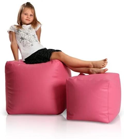 Sedací vak taburetka veľká ružová TiaHome