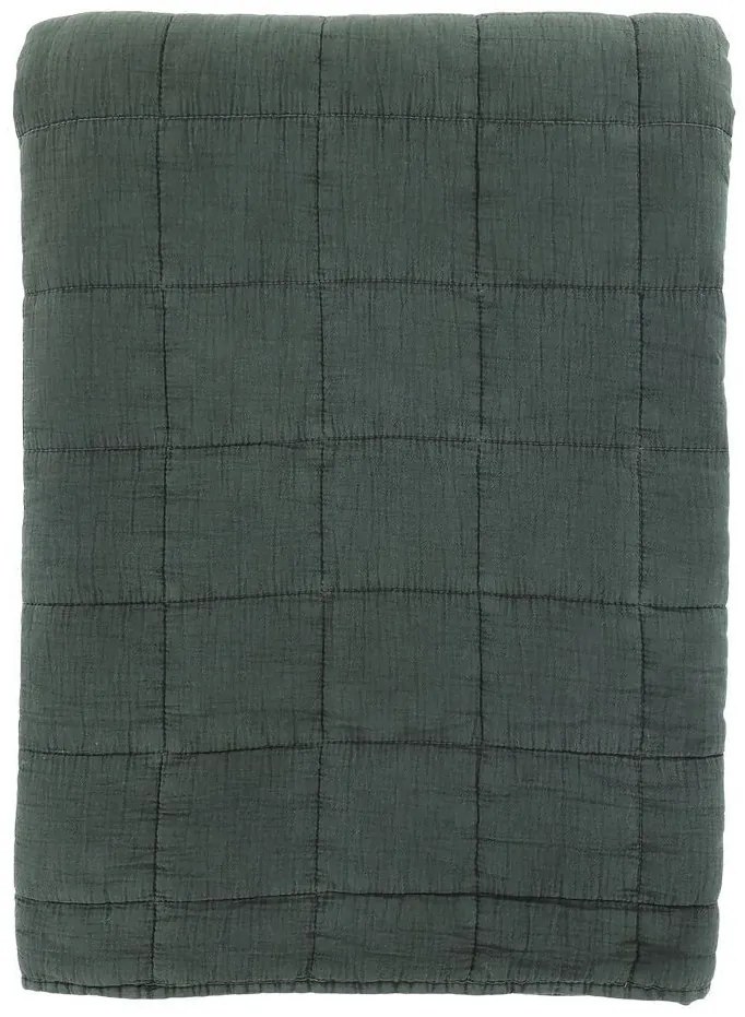 Tmavozelený prehoz s opraným vzhľadom Aix Vintage Quilt - 240 * 240 cm