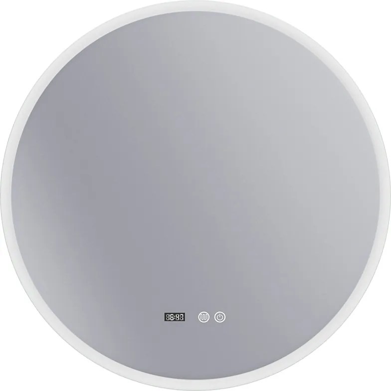 Erga Deam, okrúhle LED zrkadlo 80cm, 3 farby svetla, predné osvetlenie, vyhrievacia podložka proti zapareniu, ERG-V01-Deam-8080-CL