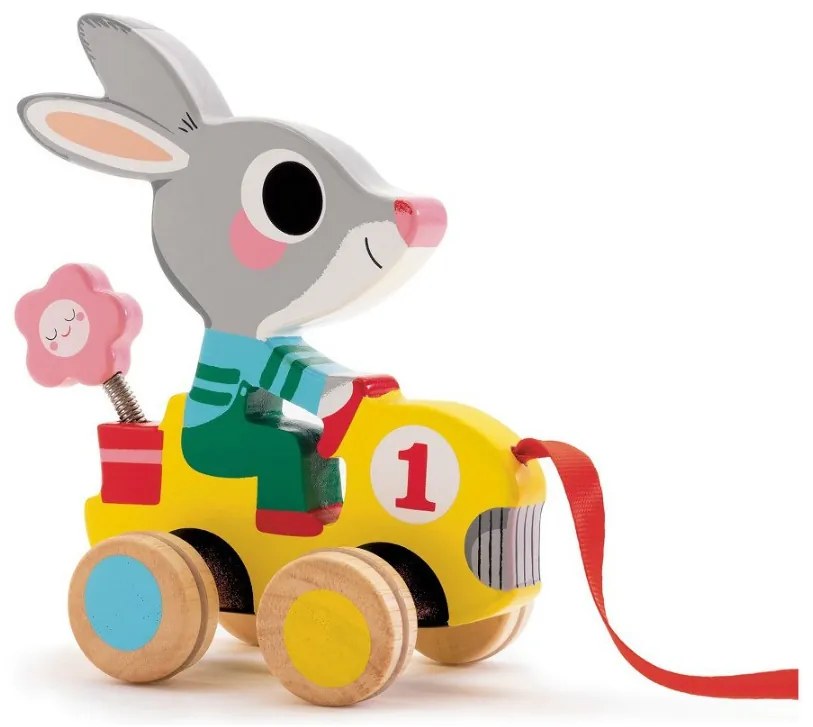 Ťahací králik s kvetinkou