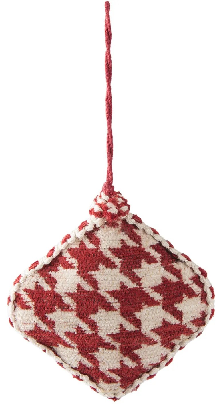 Vianočná červená textilné ozdoba kočotverec - 11 * 3 * 11 cm