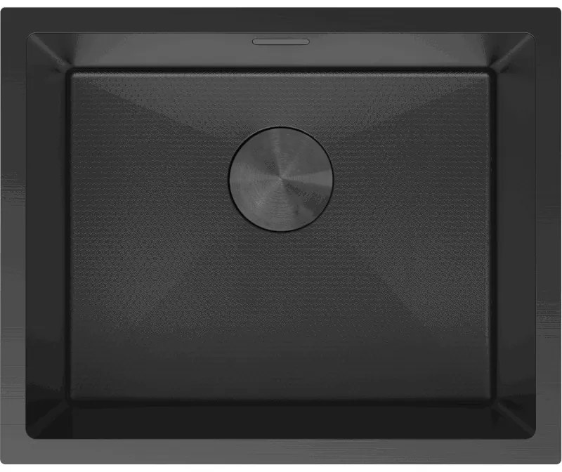 Mexen Trixo, 1-komorový nerezový drez 540 x 440 mm, čierna, vzor voština, 6414541000-70HC