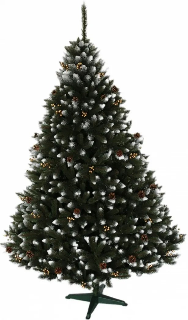 Vianočný stromček Smrek so šiškou a zlatou jarabinou 150 cm
