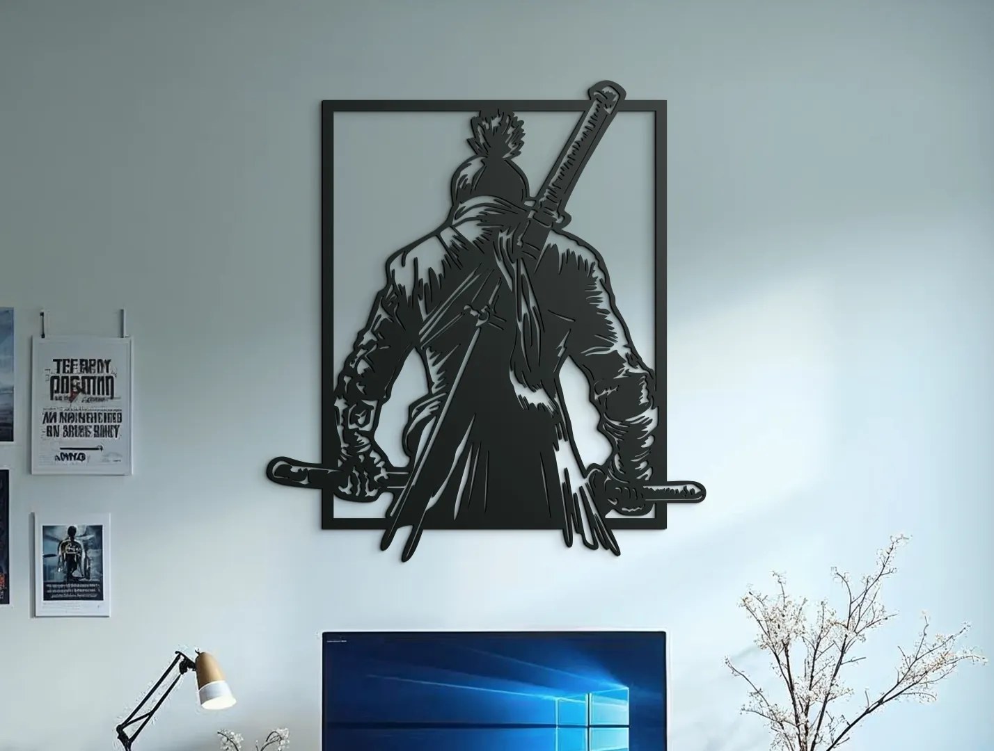 drevko Drevený obraz Bojovník s mečom Rozmer obrazu: 44,5 x 37 cm, Farba dekorácie: Čierna