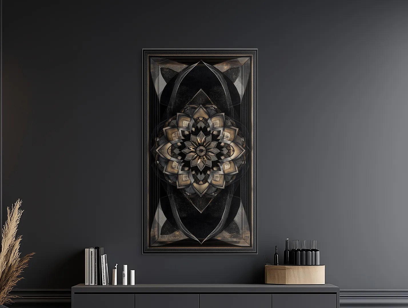 drevko | Dizajnová mandala Zlatý kód 80 x 45 cm