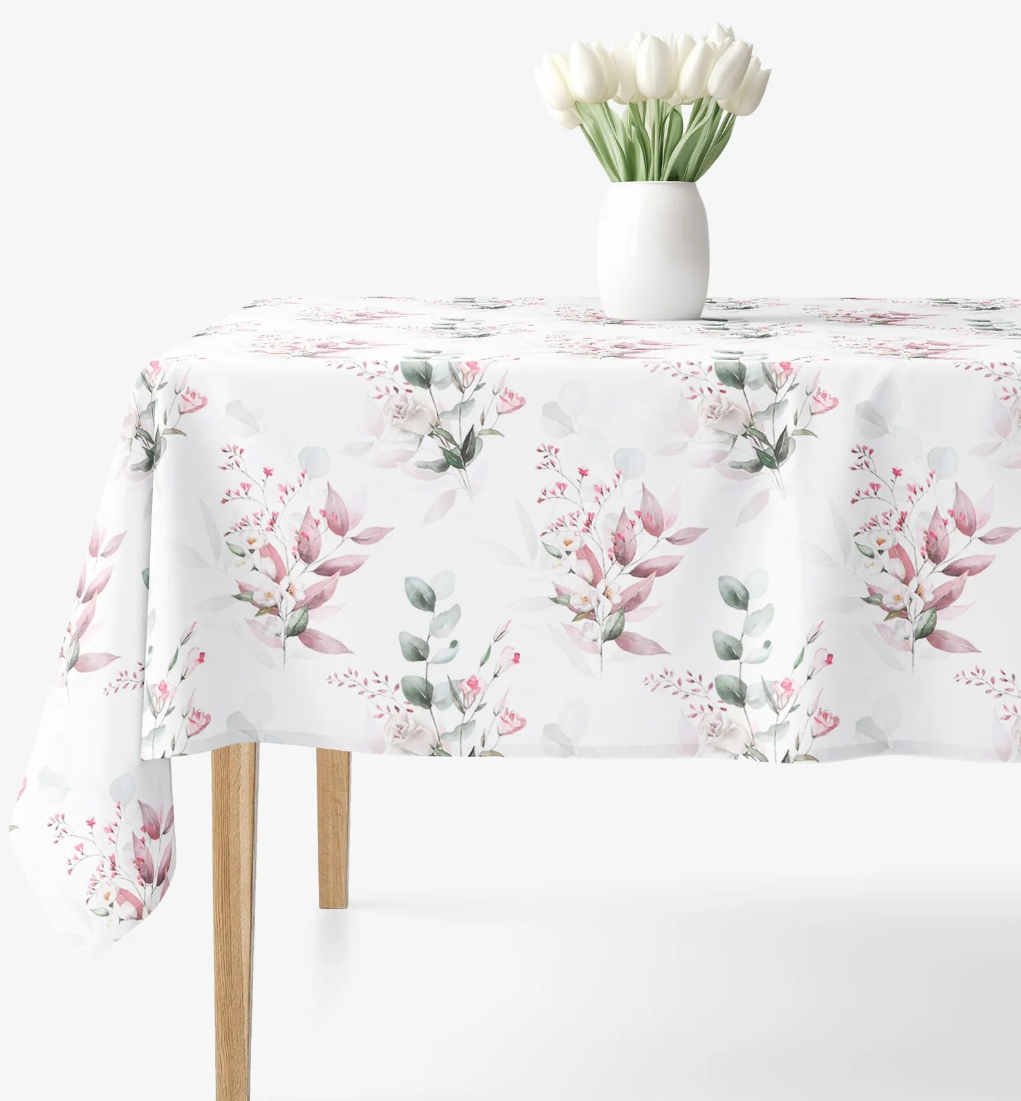 Goldea hranatý obrus 100% bavlnené plátno deluxe - nežné ruže 80 x 80 cm