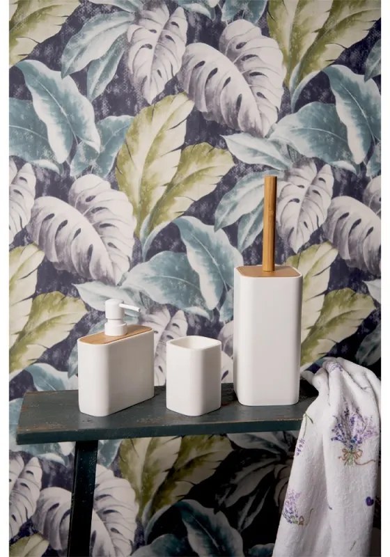 Keramický zásobník na mydlo s bambusom Dao - 13*6*16 cm