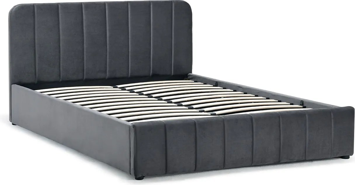 Noela Čalúnená posteľ s úložným priestorom tmavo šedá AVENA 140