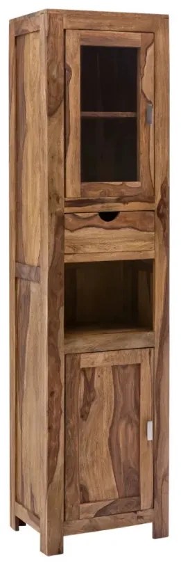 furniture-nabytek.cz - Masívna kúpeľňová skriňa Lagos z palisandrového dreva, lakovaná, hnedá – 45×35×185 cm