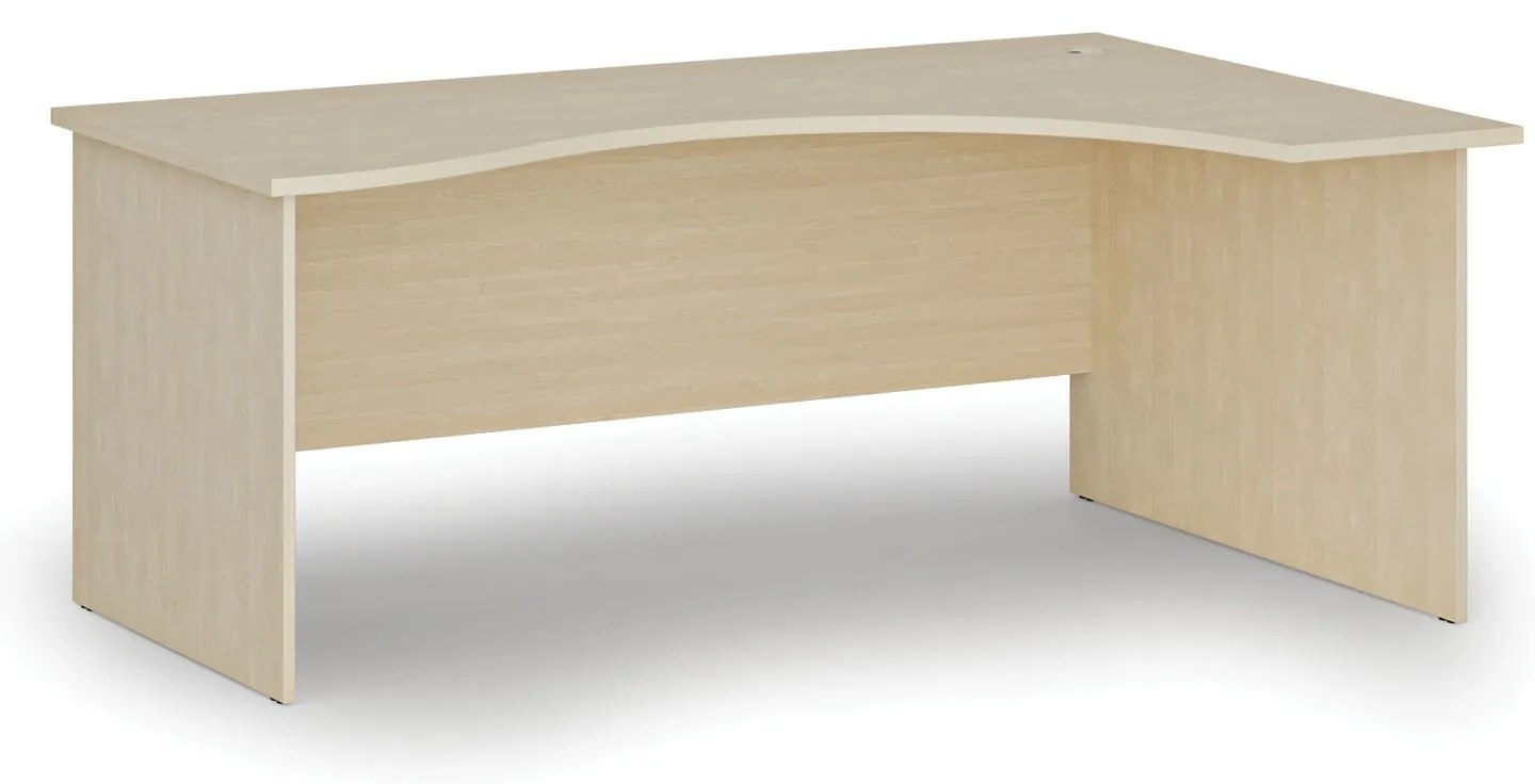 Ergonomický kancelársky písací stôl PRIMO WOOD, 180x120 cm, pravý, breza