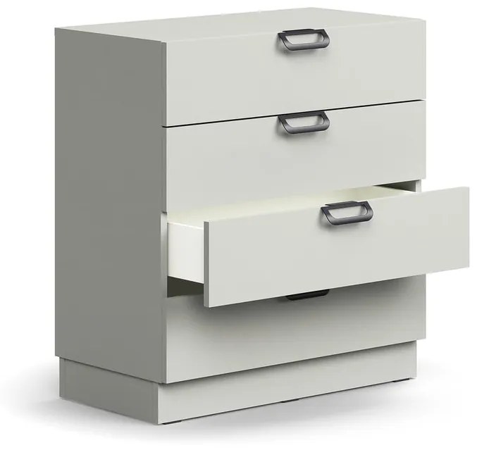 Zásuvkový kontajner QBUS, so soklom, 868x800x400 mm, svetlošedá