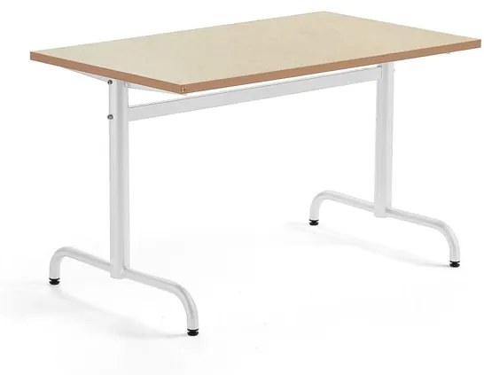 Stôl PLURAL, 1600x700x720 mm, linoleum - béžová, biela