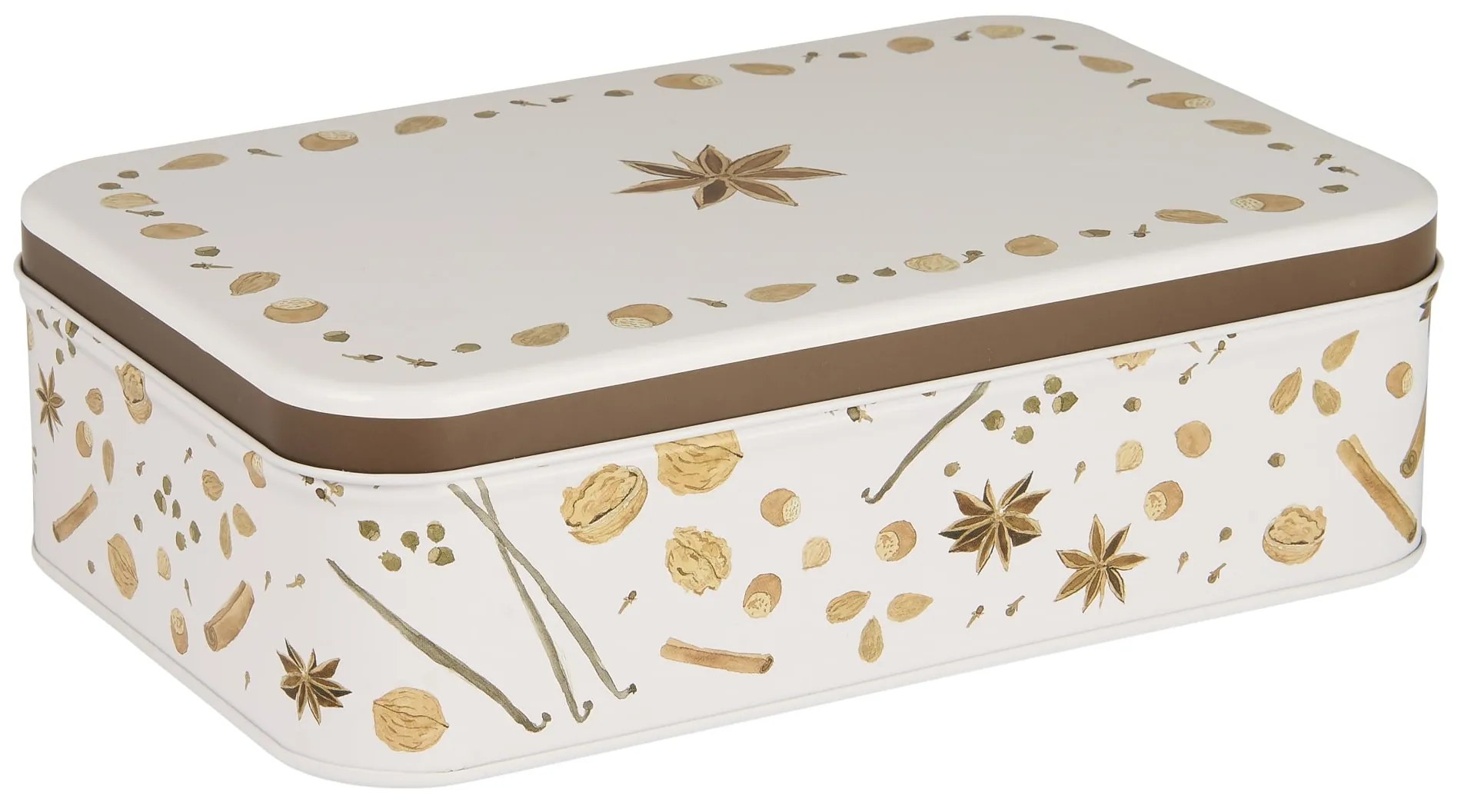 Ib Laursen Plechová dóza Christmas Spices Flat Square